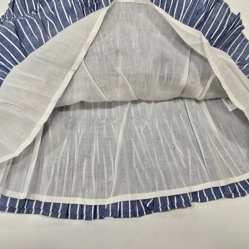 Tularosa Maida Ruffle Dress in Blue & White Stripe Small - Picture 5 of 12